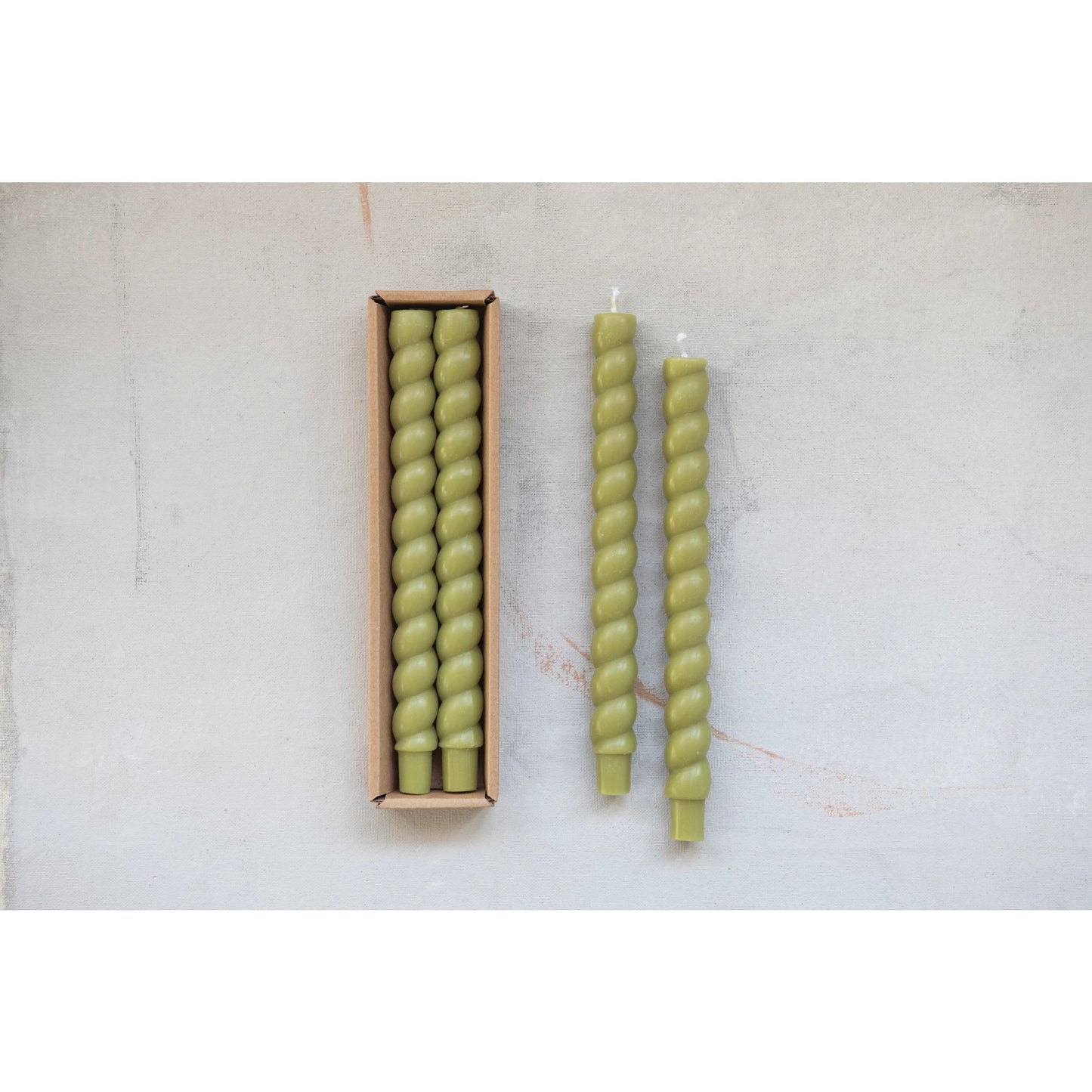 Green Twisted Taper Candles