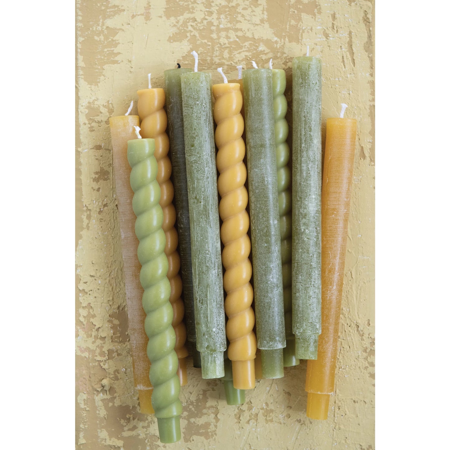 Green Twisted Taper Candles