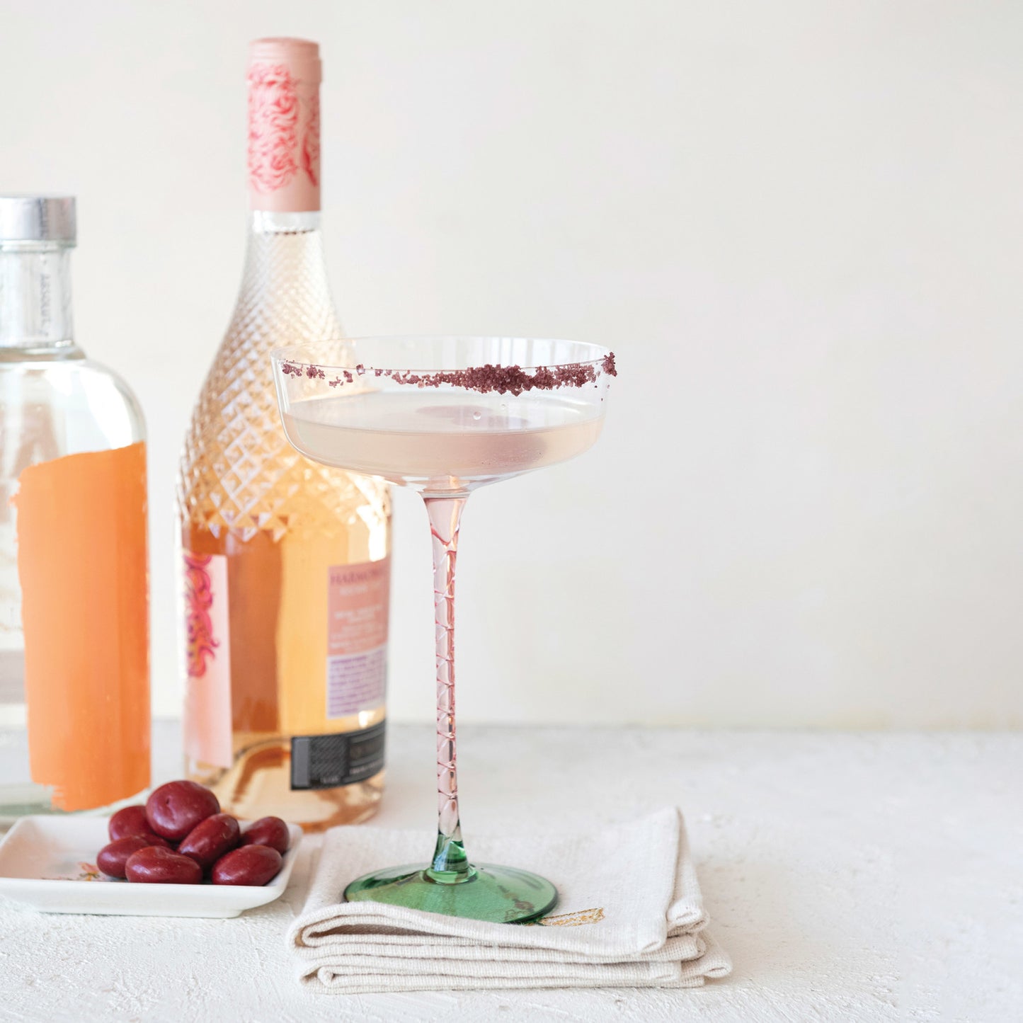 Pink Stem Champagne Coupe