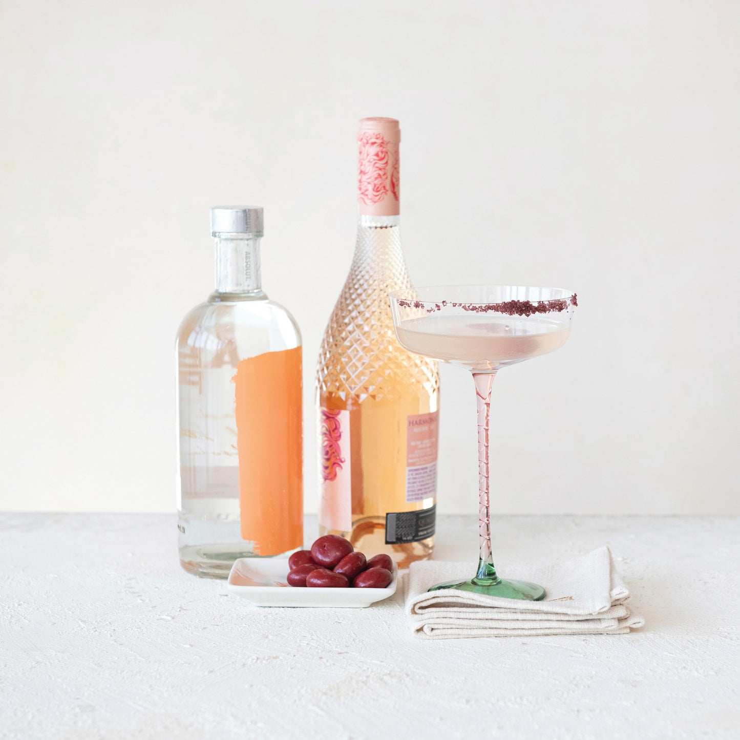 Pink Stem Champagne Coupe