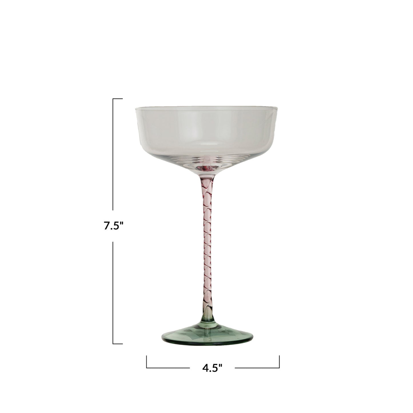 Pink Stem Champagne Coupe
