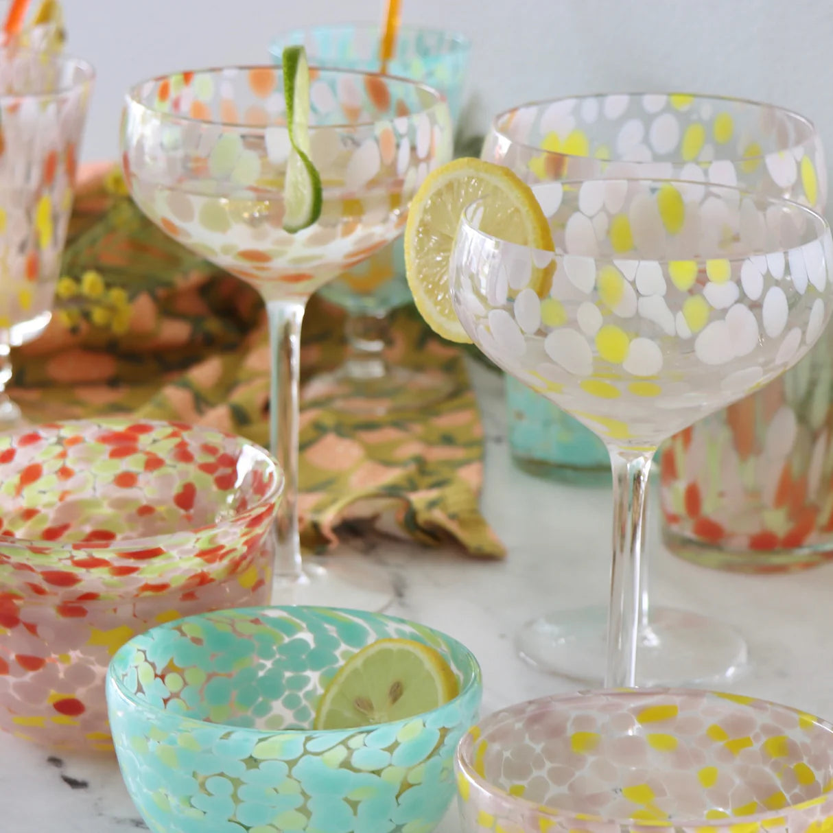 Confetti Stemmed Glasses