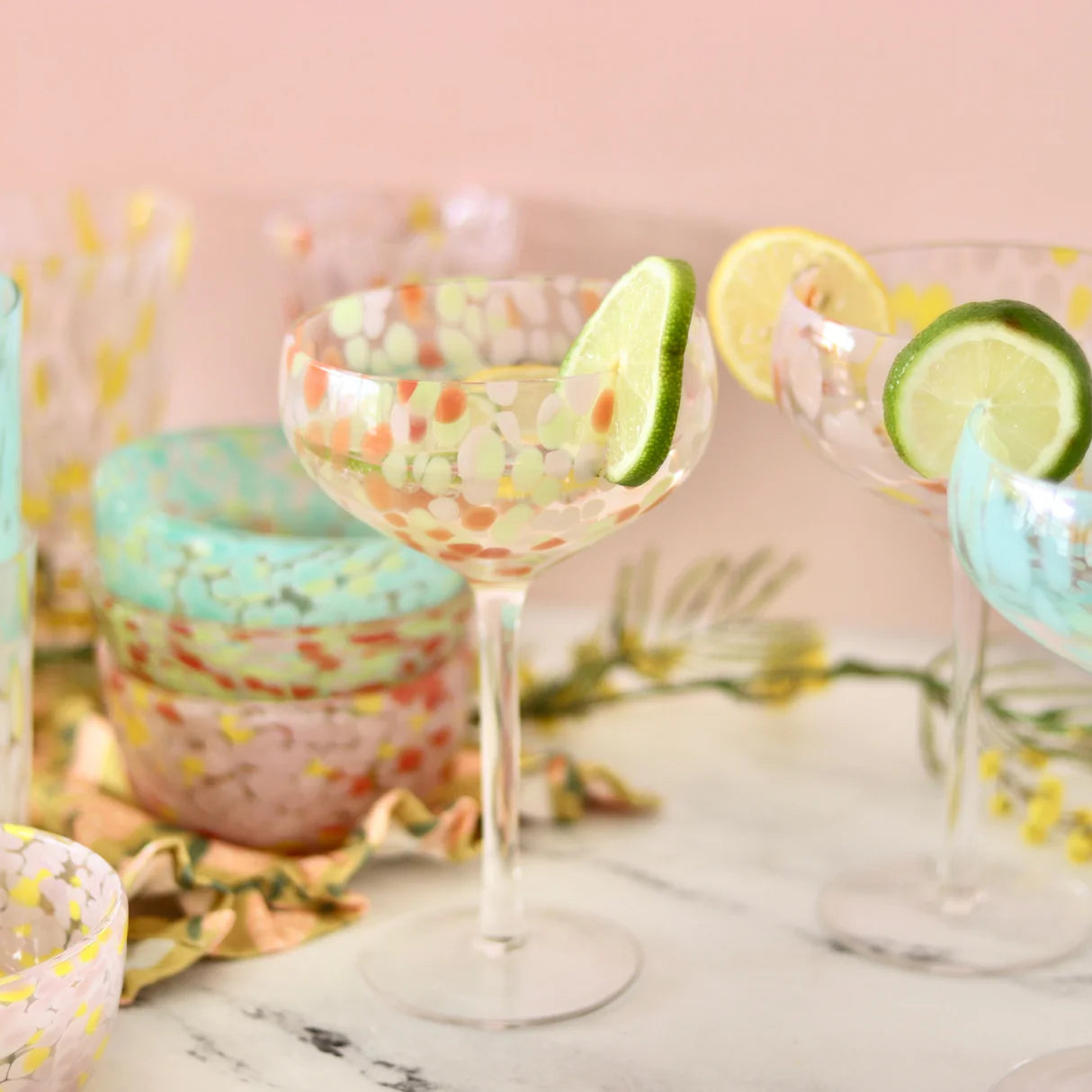 Confetti Stemmed Glasses