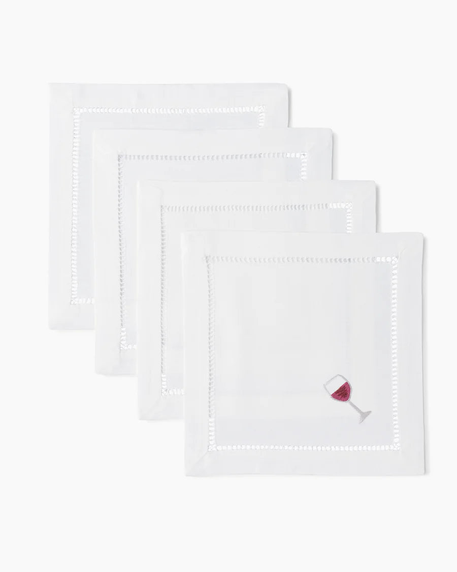 Red Wine Cocktail Napkin Set