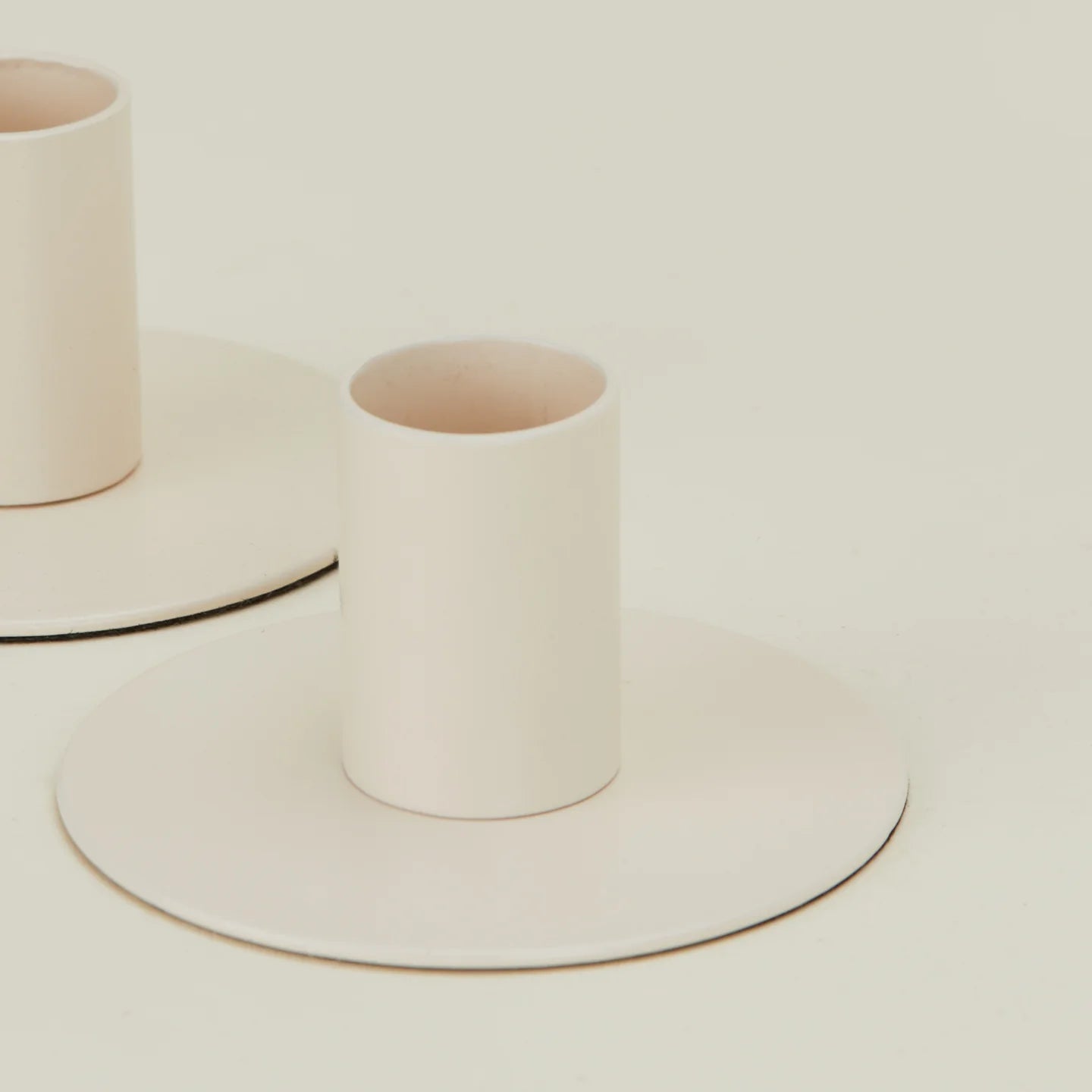 Metal Candle Holder Set Ivory