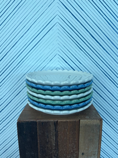 Stoneware Scalloped Plates