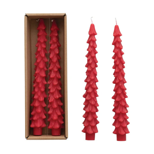 Red Tree Taper Candles