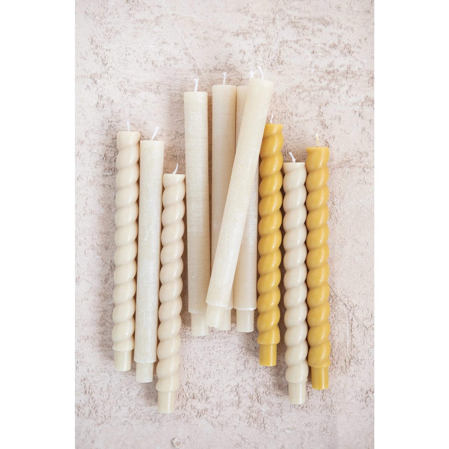 Cream Twisted Taper Candles