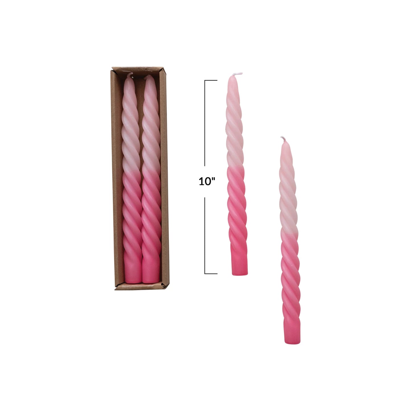 Pink Ombre Taper Candles