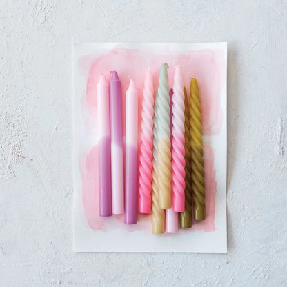 Pink Ombre Taper Candles