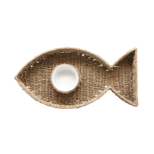 Fish Shaped Chip & Dip Bowl