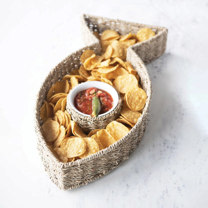 Fish Shaped Chip & Dip Bowl