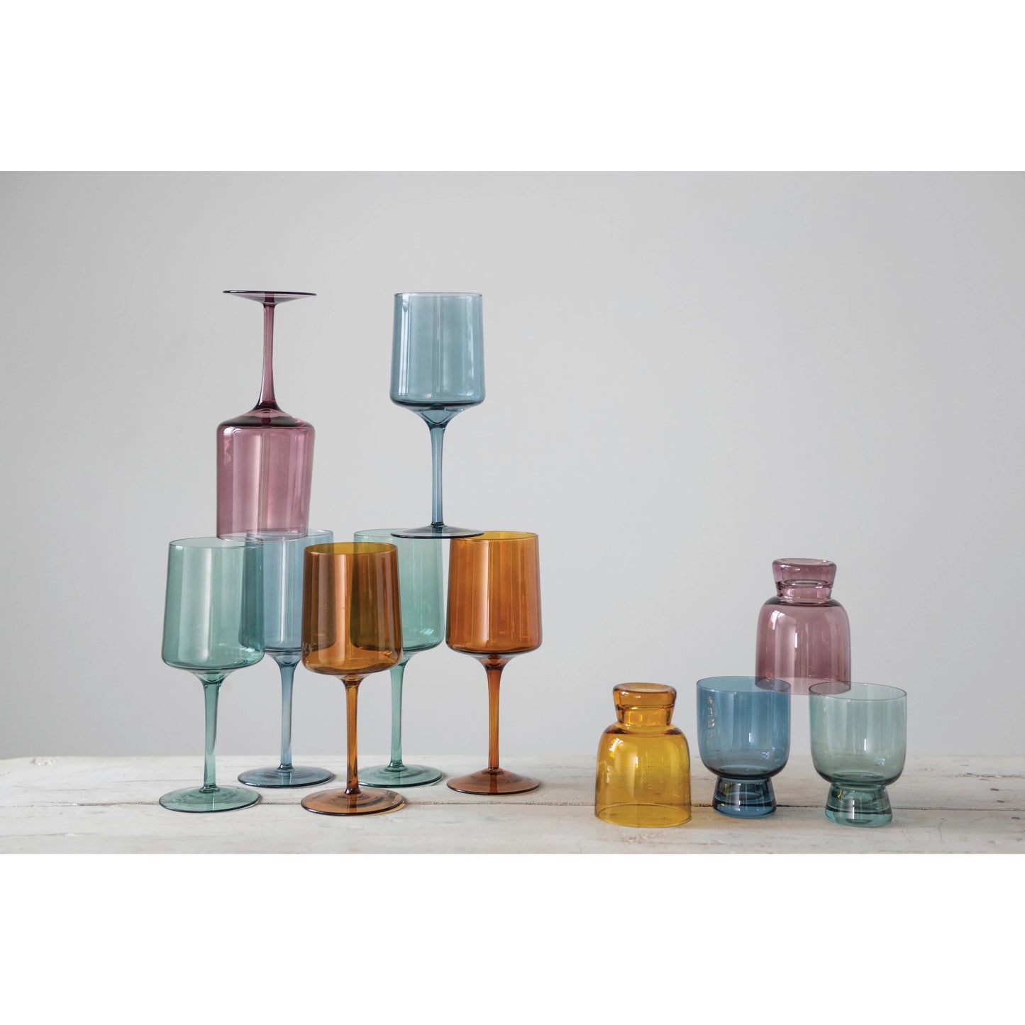 Colored Wine Glass Set