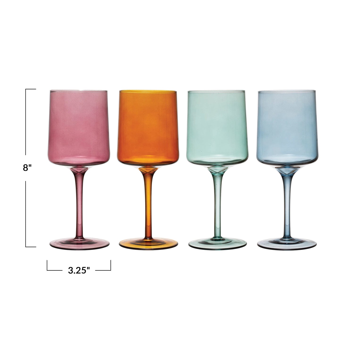 Colored Wine Glass Set