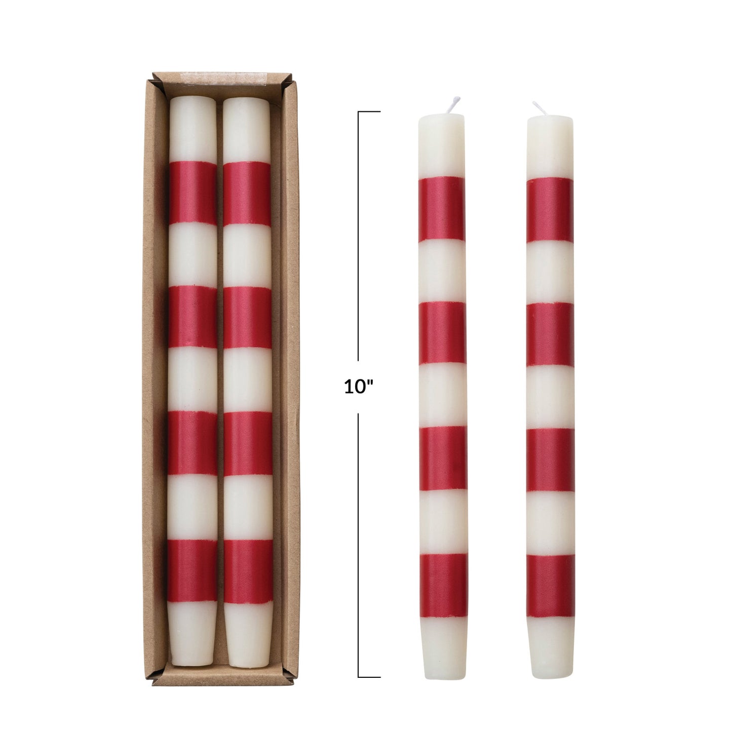 Candy Cane Stripe Taper Candles