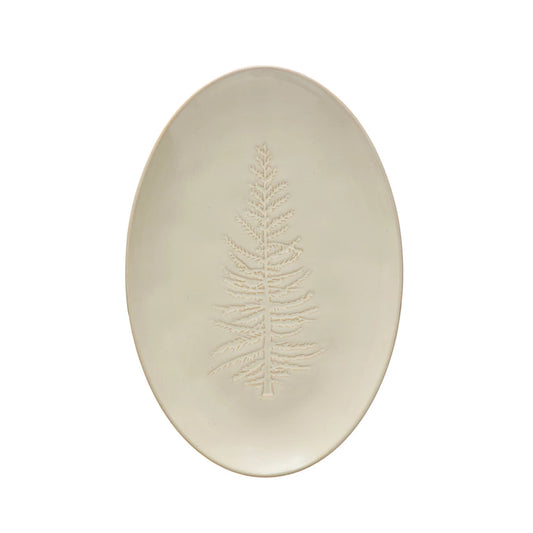 Oval Christmas Tree Plate