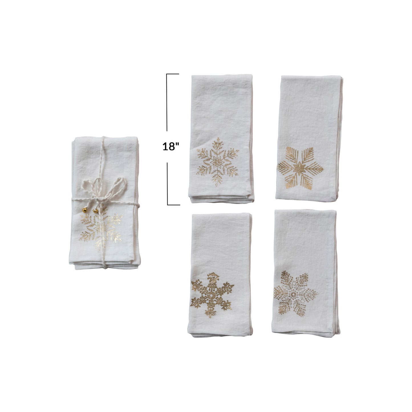 Gold Foil Snowflake Napkin Set