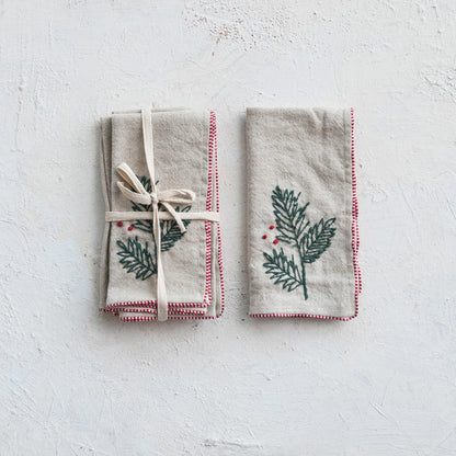 Linen Holly Napkins