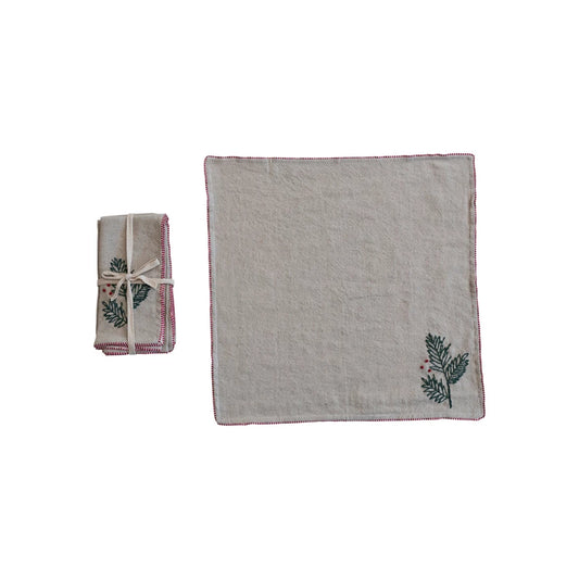 Linen Holly Napkins