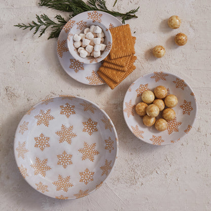 Stoneware Snowflake Mini Bowl