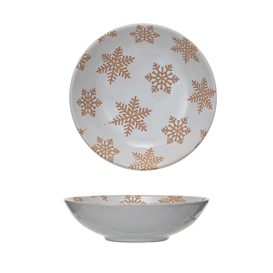 Stoneware Snowflake Bowls