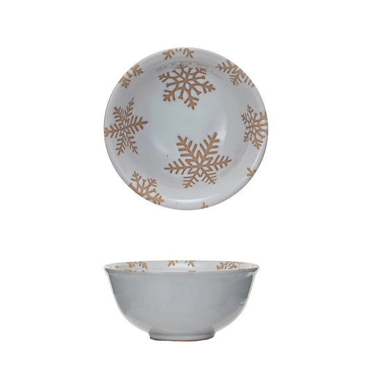 Stoneware Snowflake Mini Bowl