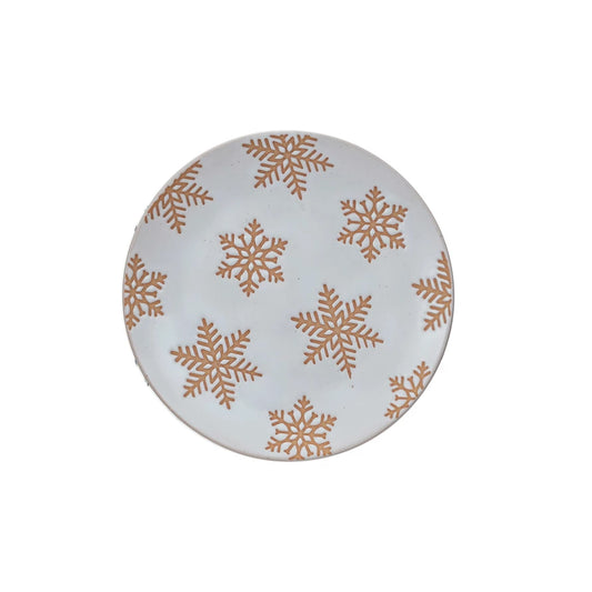 Stoneware Snowflake Plate