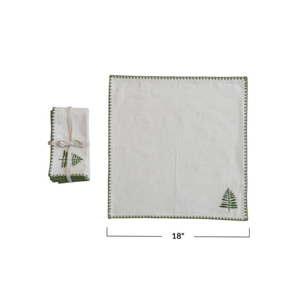 Embroidered Christmas Tree Napkins