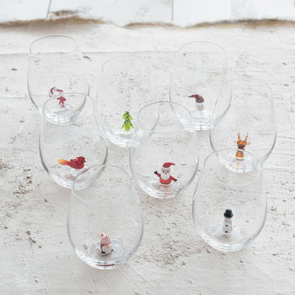 Holiday Figure Stemless Glasses