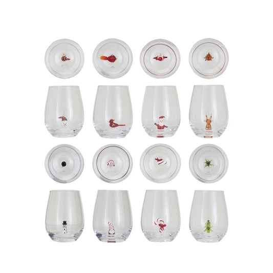 Holiday Figure Stemless Glasses